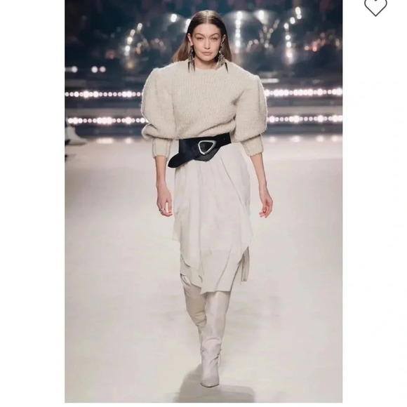 NWT ISABEL MARANT Alpaca Wool-Blend Enora Jumper knit Puffy Sweater EU 34 XS - Picture 3 of 16